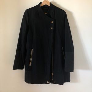 Sam Edelman black coat with gold zippers